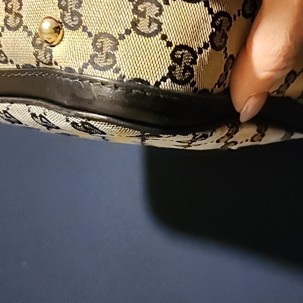 Gucci Blue and Red Stripe Monogram Bag - Picture 12 of 16